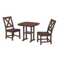 POLYWOOD Braxton Side Chair 3-Piece Dining Set — Mahogany