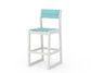 POLYWOOD EDGE Sling Bar Side Chair — Vintage White / Dupioni Aquamarine Sling