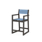 POLYWOOD EDGE Sling Counter Arm Chair — Vintage Coffee / Poolside Sling