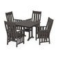 POLYWOOD Acadia 5-Piece Farmhouse Dining Set with Trestle Legs — Vintage Coffee