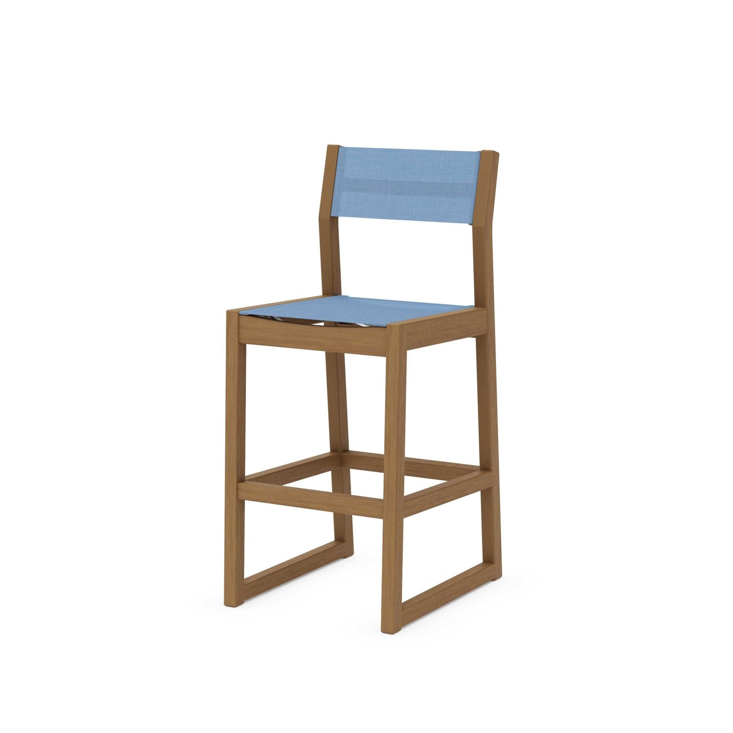 POLYWOOD EDGE Sling Bar Side Chair — Natural / Poolside Sling