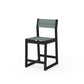 POLYWOOD EDGE Sling Counter Side Chair — Black / Dupioni Sea Mist Sling