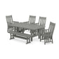POLYWOOD Acadia 6-Piece Dining Set with Bench — Slate Grey