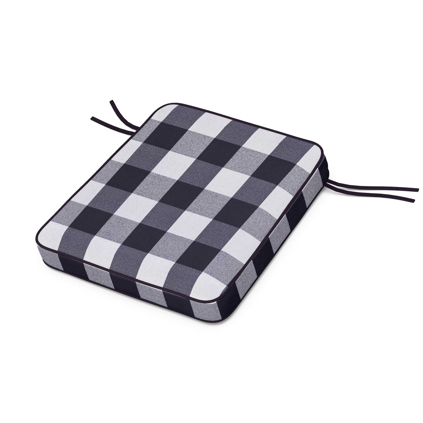 POLYWOOD Chinoiserie Rocker Seat Cushion — Buffalo Plaid Navy