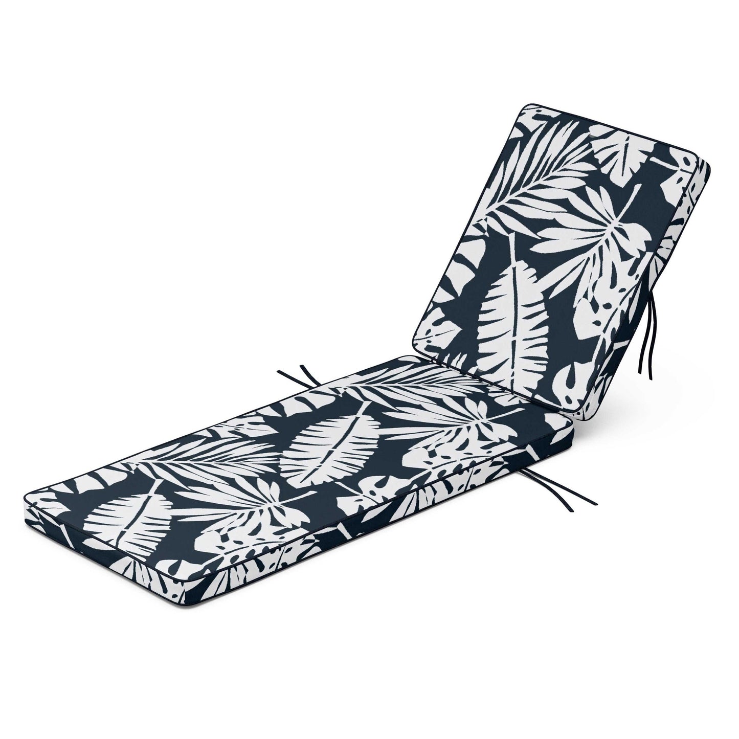 POLYWOOD Acadia Chaise Cushion — Leaf Marine Indigo