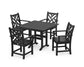POLYWOOD Chippendale 5-Piece Farmhouse Dining Set — Black