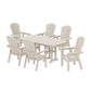 POLYWOOD Nautical Curveback Adirondack 7-Piece Dining Set — Sand