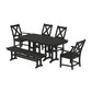 POLYWOOD Braxton 6-Piece Dining Set with Bench — Black