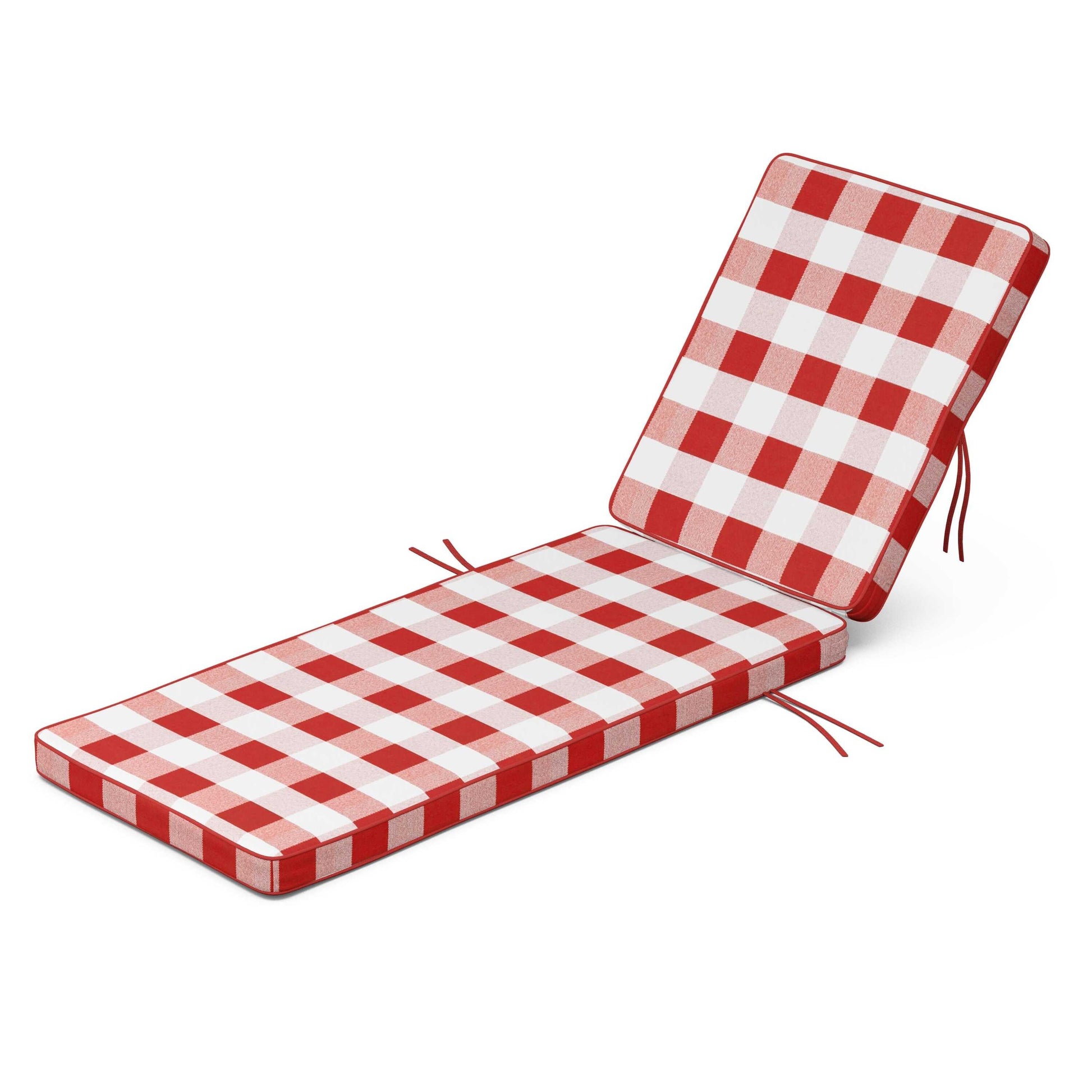 POLYWOOD Acadia Chaise Cushion — Buffalo Plaid Crimson