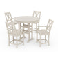 POLYWOOD Braxton 5-Piece Nautical Trestle Arm Chair Counter Set — Sand
