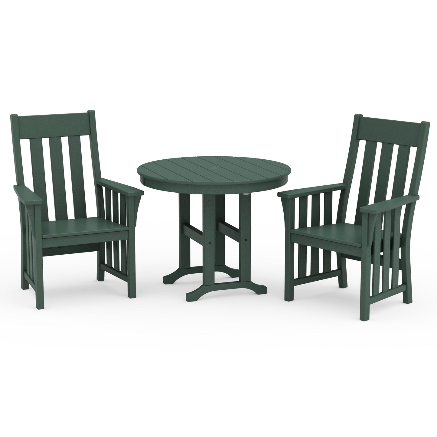 POLYWOOD Acadia 3-Piece Farmhouse Dining Set — Green