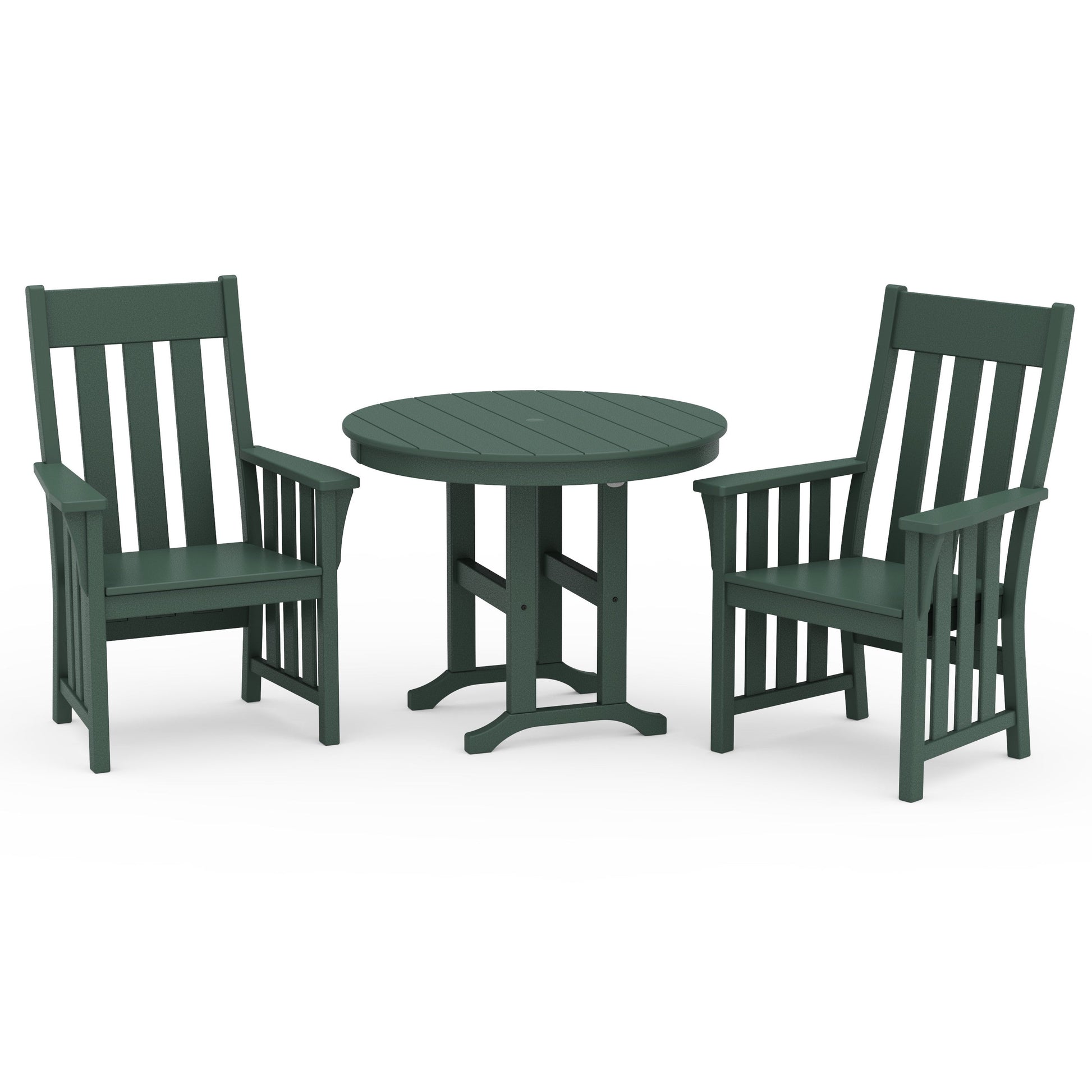 POLYWOOD Acadia 3-Piece Farmhouse Dining Set — Green