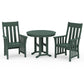 POLYWOOD Acadia 3-Piece Farmhouse Dining Set — Green