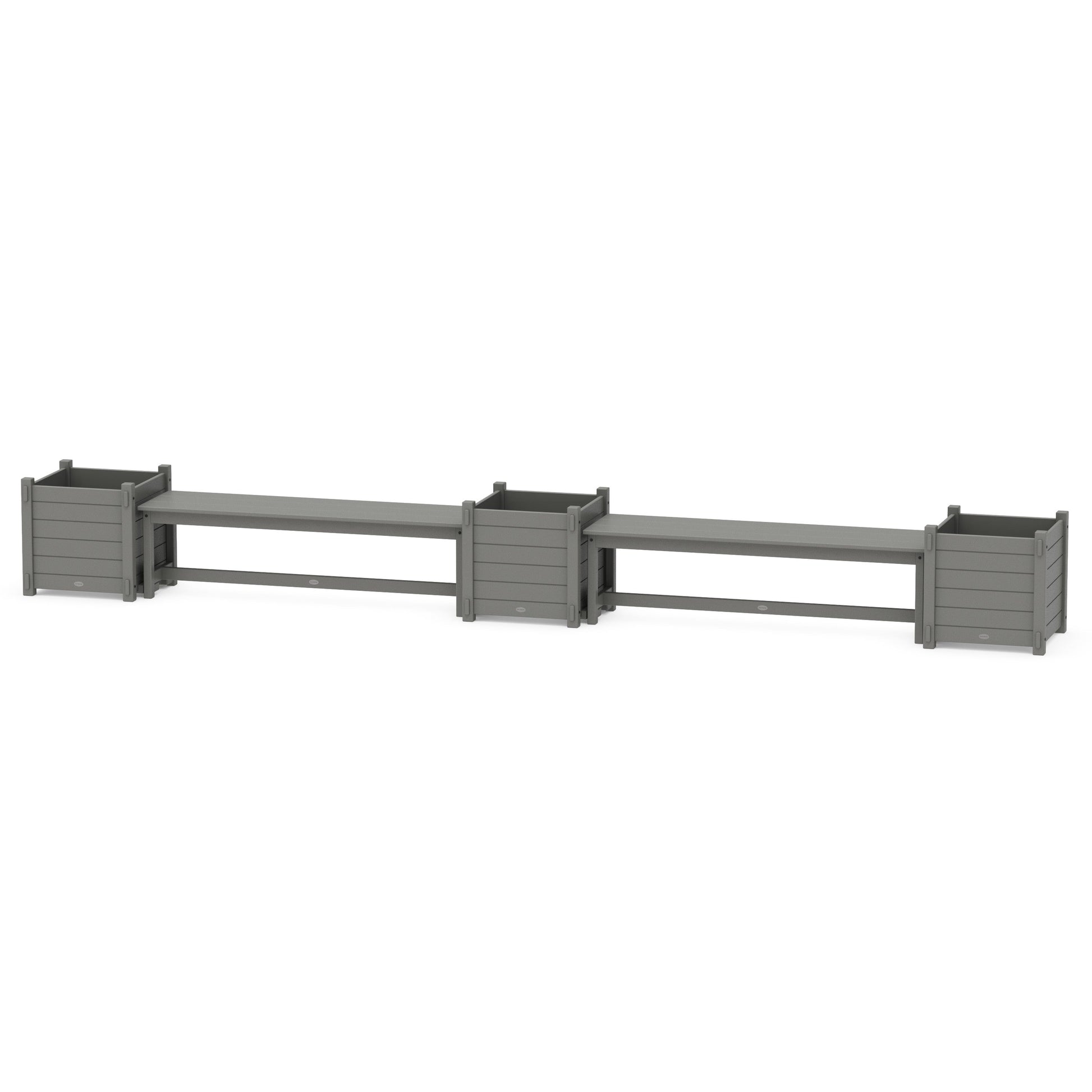 POLYWOOD 60" Nautical L- Shaped Planter Bench Corner Set - Large