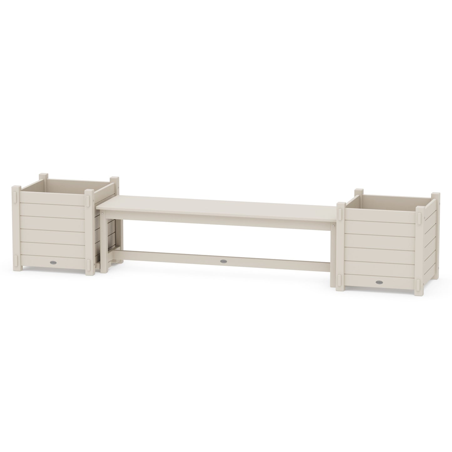 POLYWOOD 60" Nautical Straight Planter Bench Set - Large — Sand