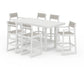 POLYWOOD EDGE Sling 7-Piece Bar Table Set — Vintage White / Birch Sling