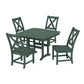 POLYWOOD Braxton Side Chair 5-Piece Dining Set with Trestle Legs — Green