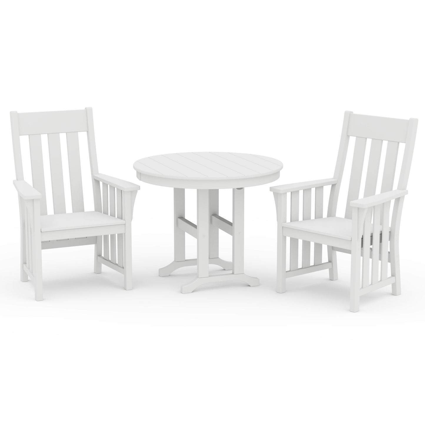 POLYWOOD Acadia 3-Piece Farmhouse Dining Set — White