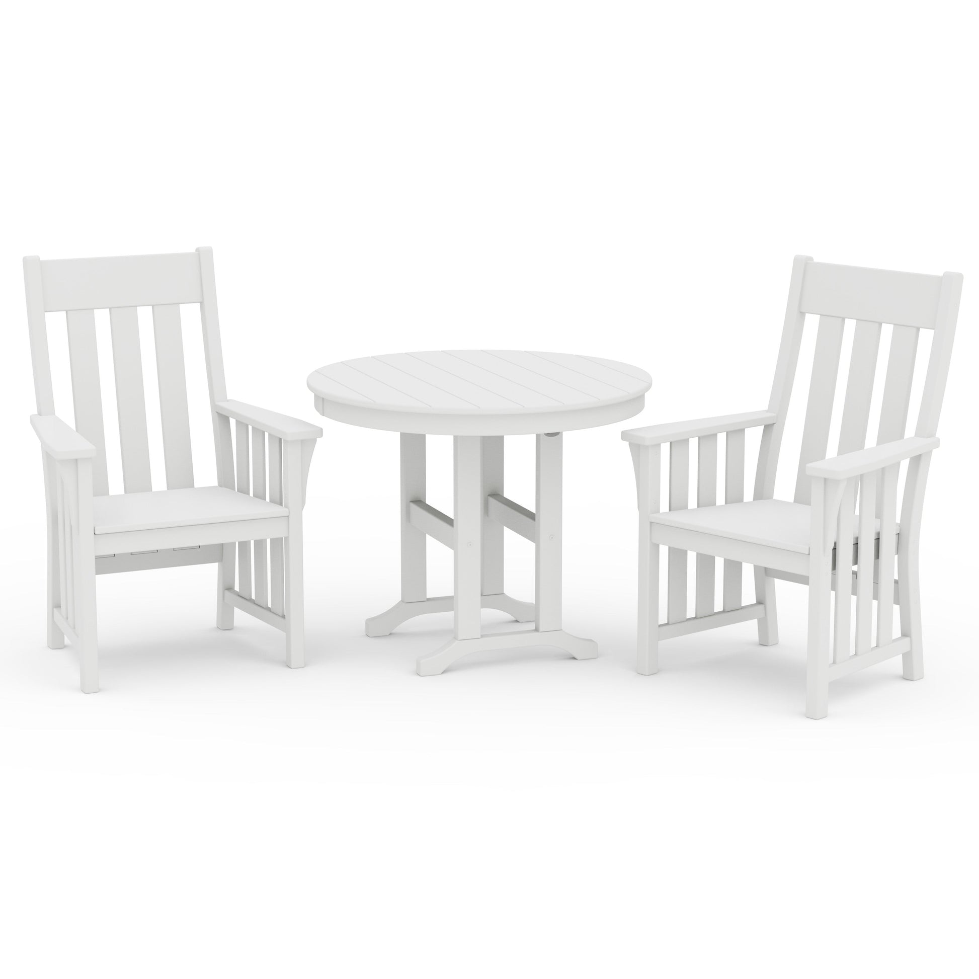 POLYWOOD Acadia 3-Piece Farmhouse Dining Set — White