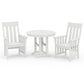 POLYWOOD Acadia 3-Piece Farmhouse Dining Set — White