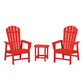 POLYWOOD South Beach Casual Chair 3-Piece Set with 18" South Beach Side Table FREE SHIPPING