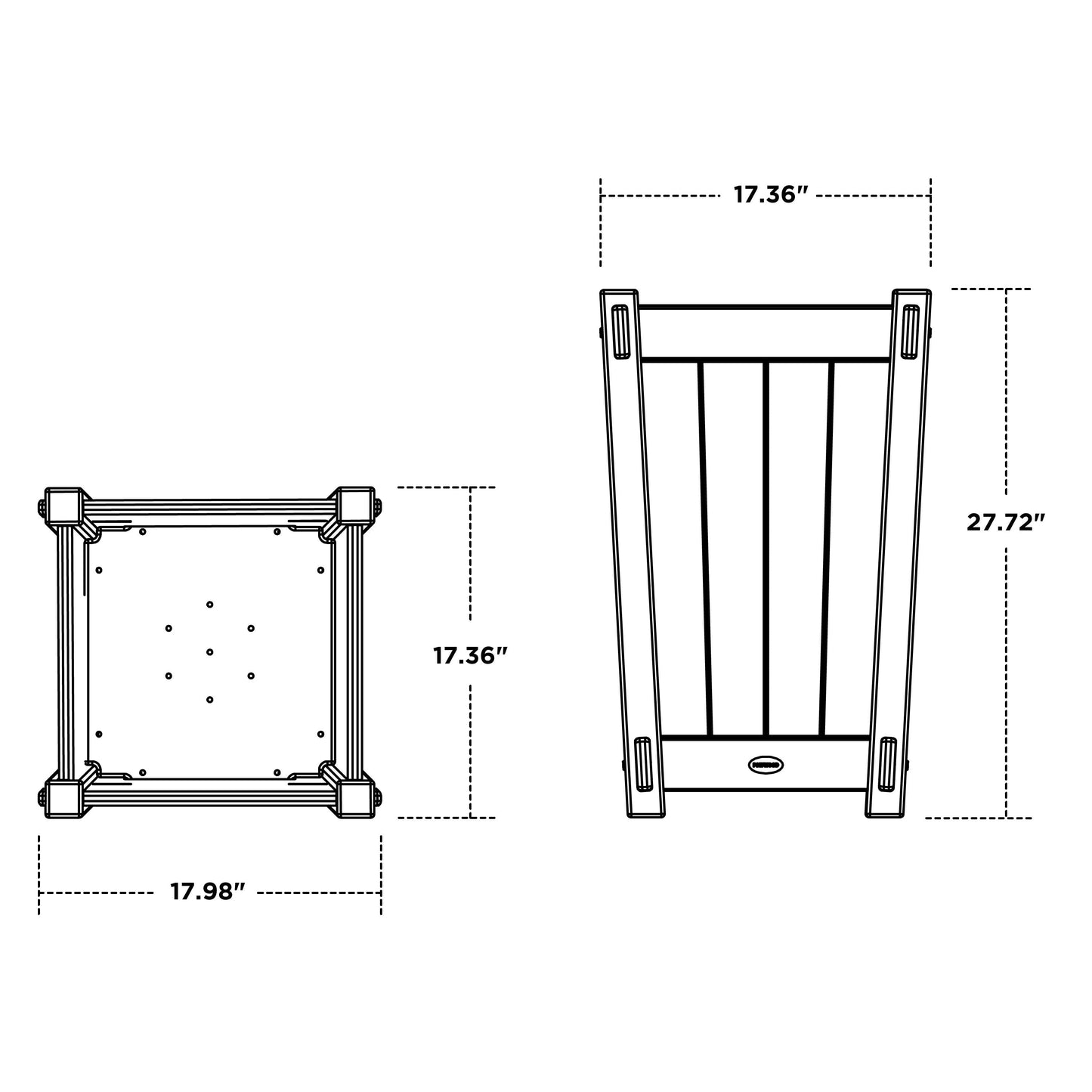 POLYWOOD Vineyard Tapered Square Short Planter Box