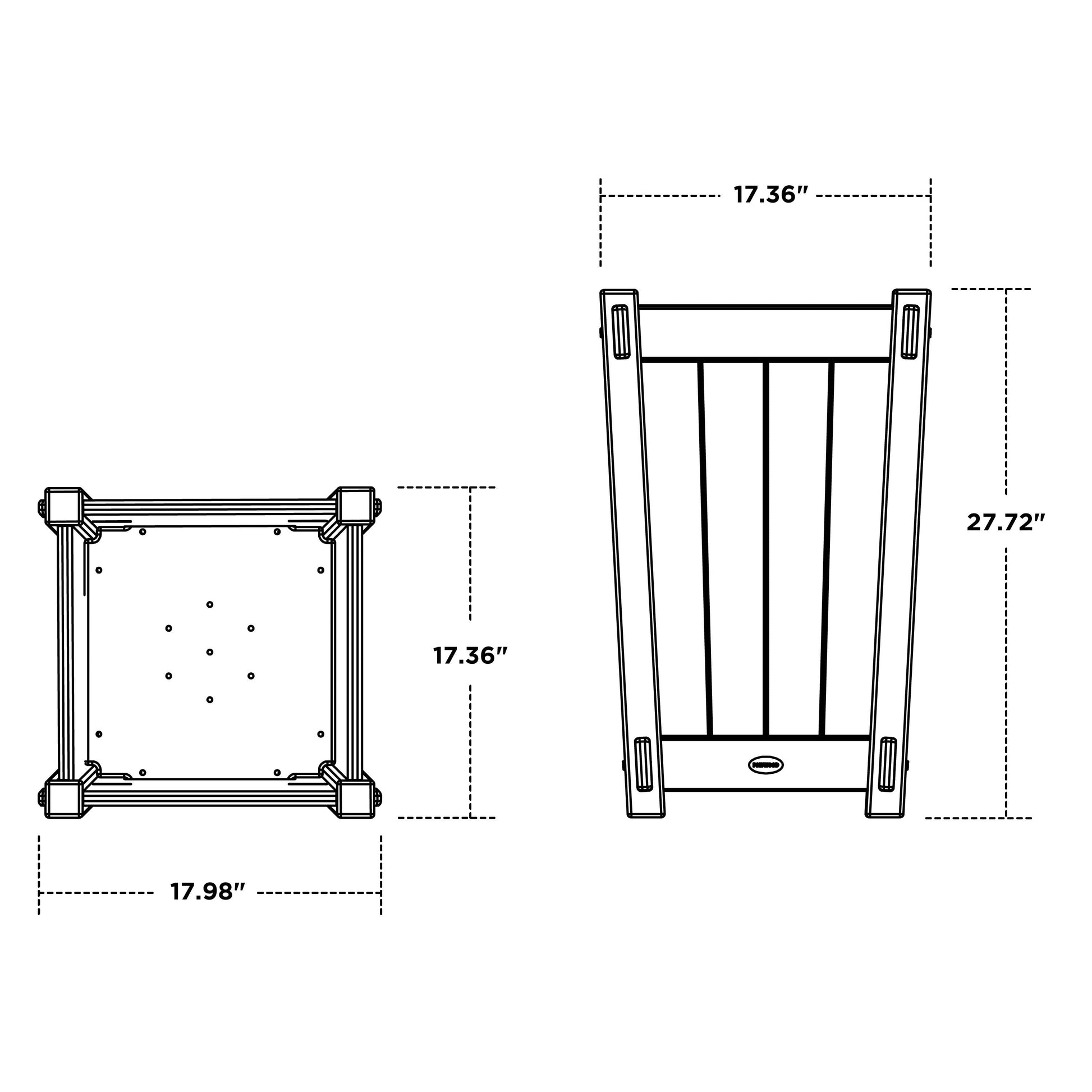 POLYWOOD Vineyard Tapered Square Short Planter Box