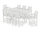 POLYWOOD Captain 9-Piece Farmhouse Bar Set with Trestle Legs — White