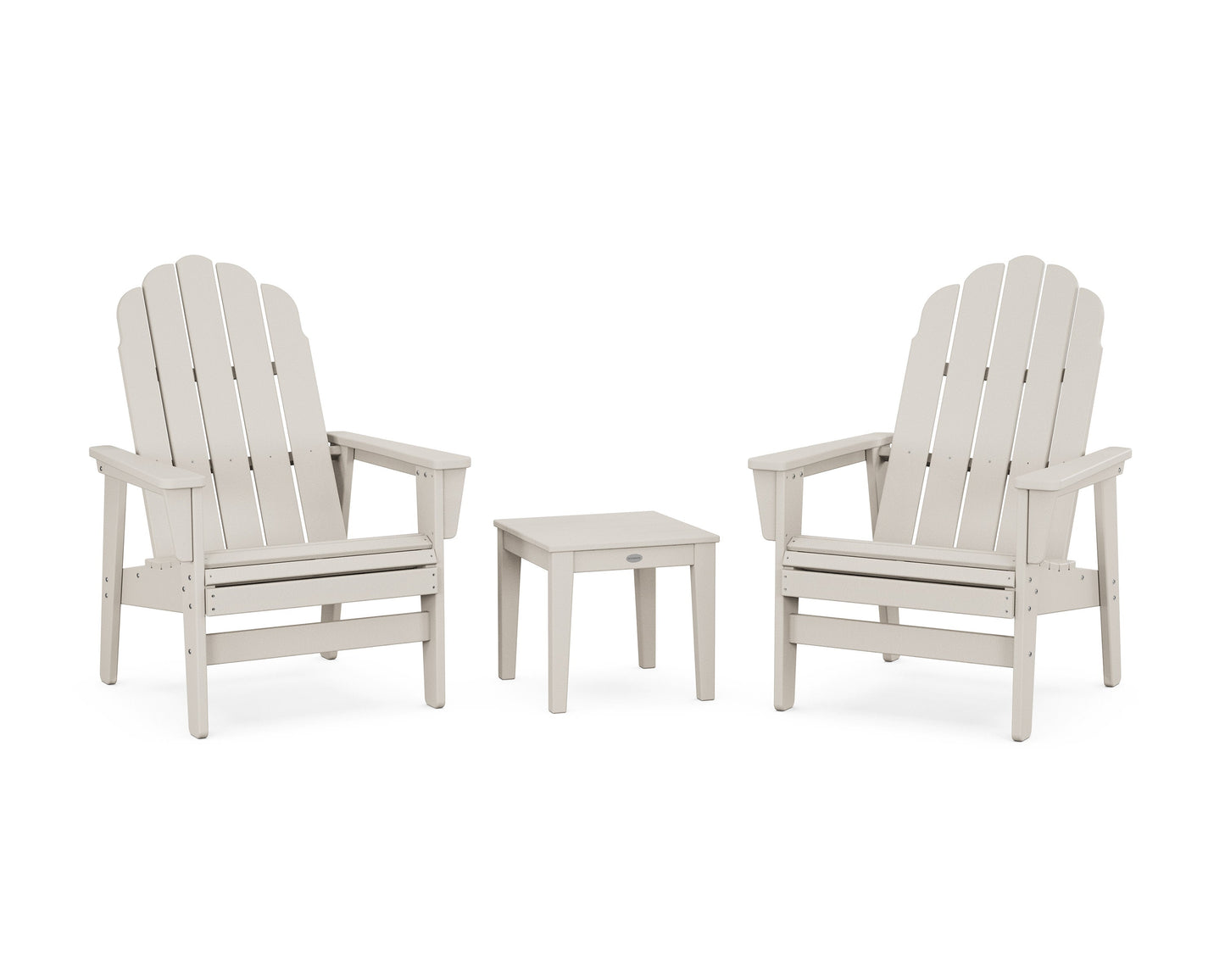 POLYWOOD 3-Piece Vineyard Grand Upright Adirondack Set — Sand