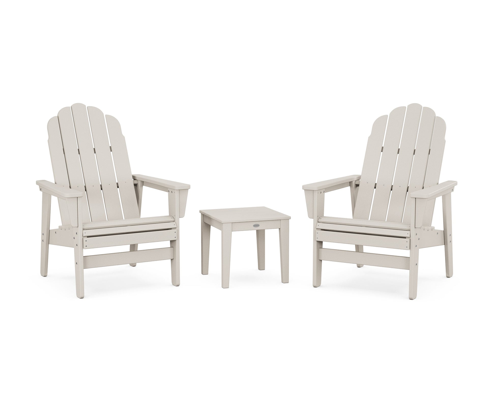 POLYWOOD 3-Piece Vineyard Grand Upright Adirondack Set — Sand