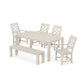 POLYWOOD Chinoiserie 6-Piece Parsons Dining Set with Bench — Sand