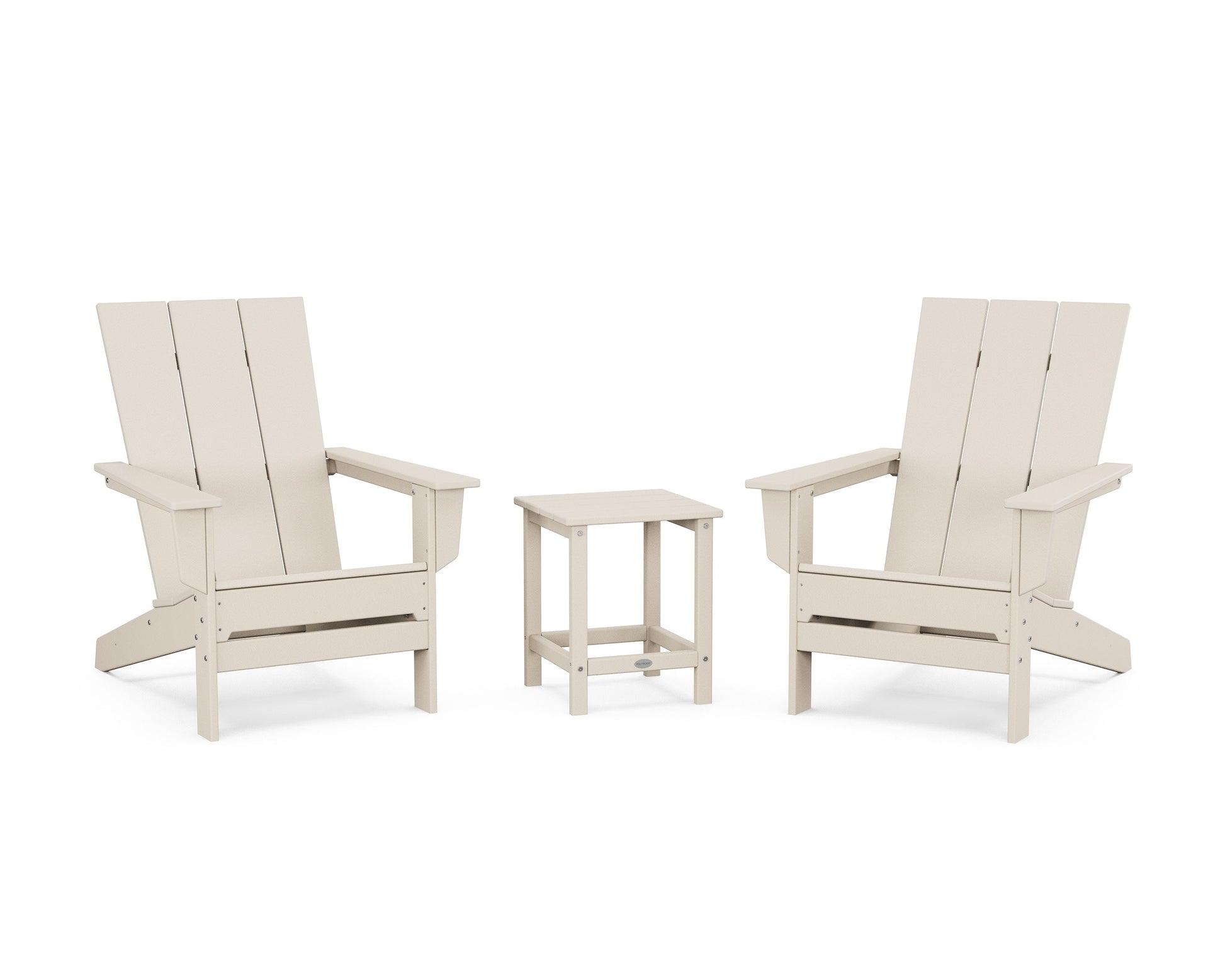 POLYWOOD 3-Piece Modern Studio Adirondack Set — Sand