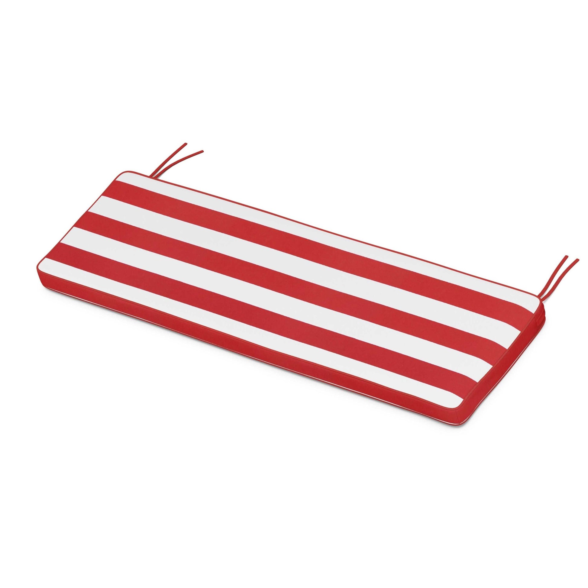 POLYWOOD Chinoiserie Bench Seat Cushion — Cabana Stripe Crimson