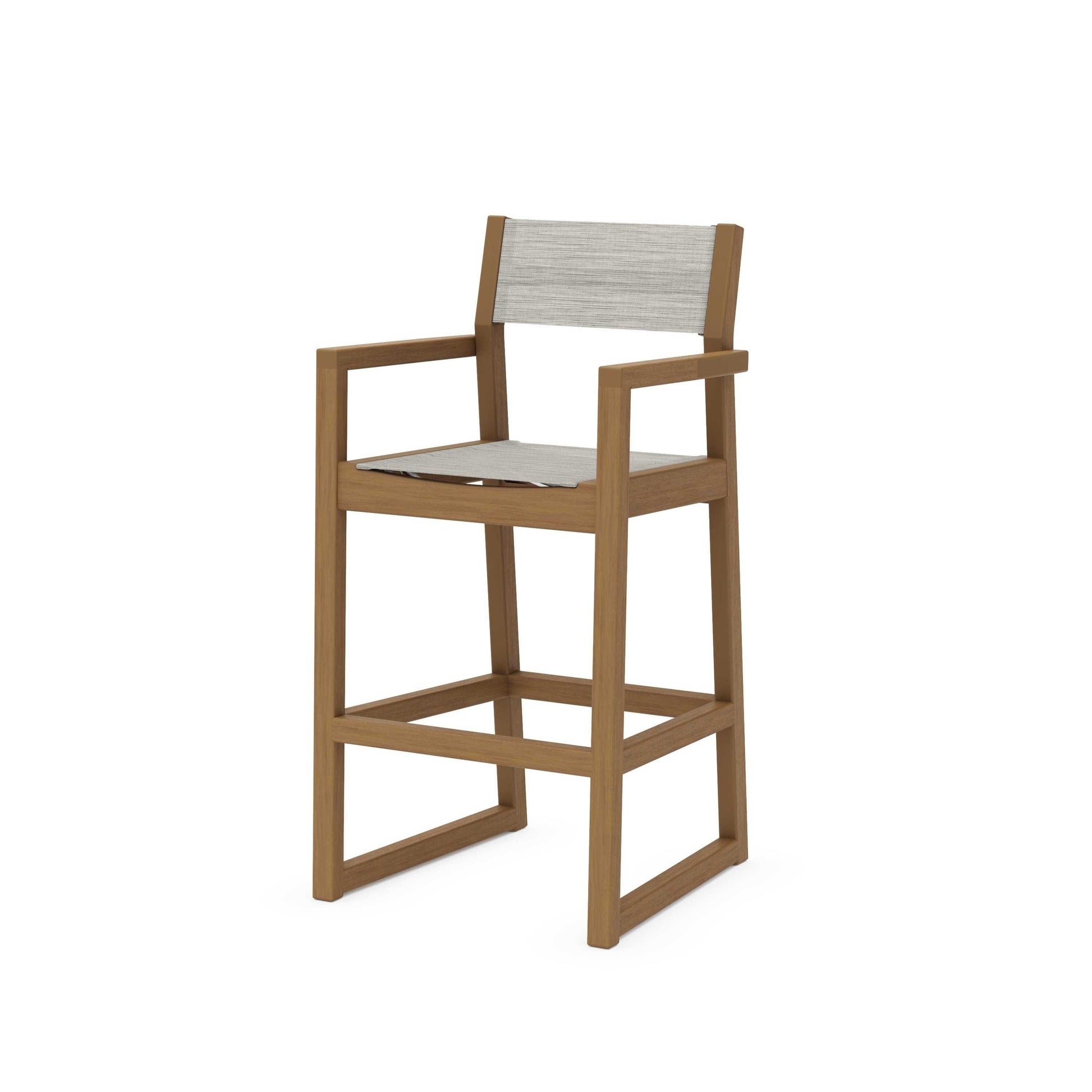 POLYWOOD EDGE Sling Bar Arm Chair — Natural / Birch Sling