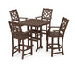 POLYWOOD Chinoiserie 5-Piece Bar Set — Mahogany