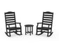 POLYWOOD Savannah 3-Piece Rocking Chair Set — Black