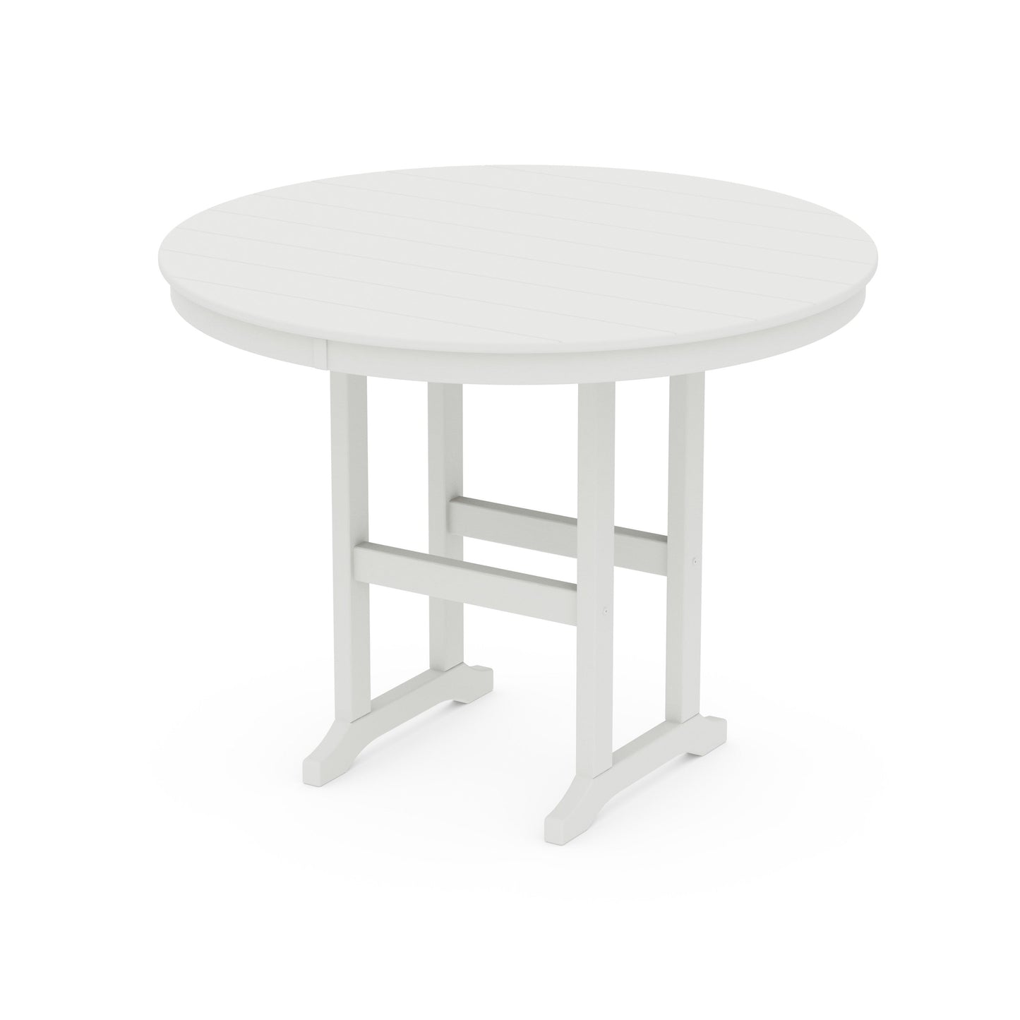 POLYWOOD 48" Round Farmhouse Counter Table — Vintage White