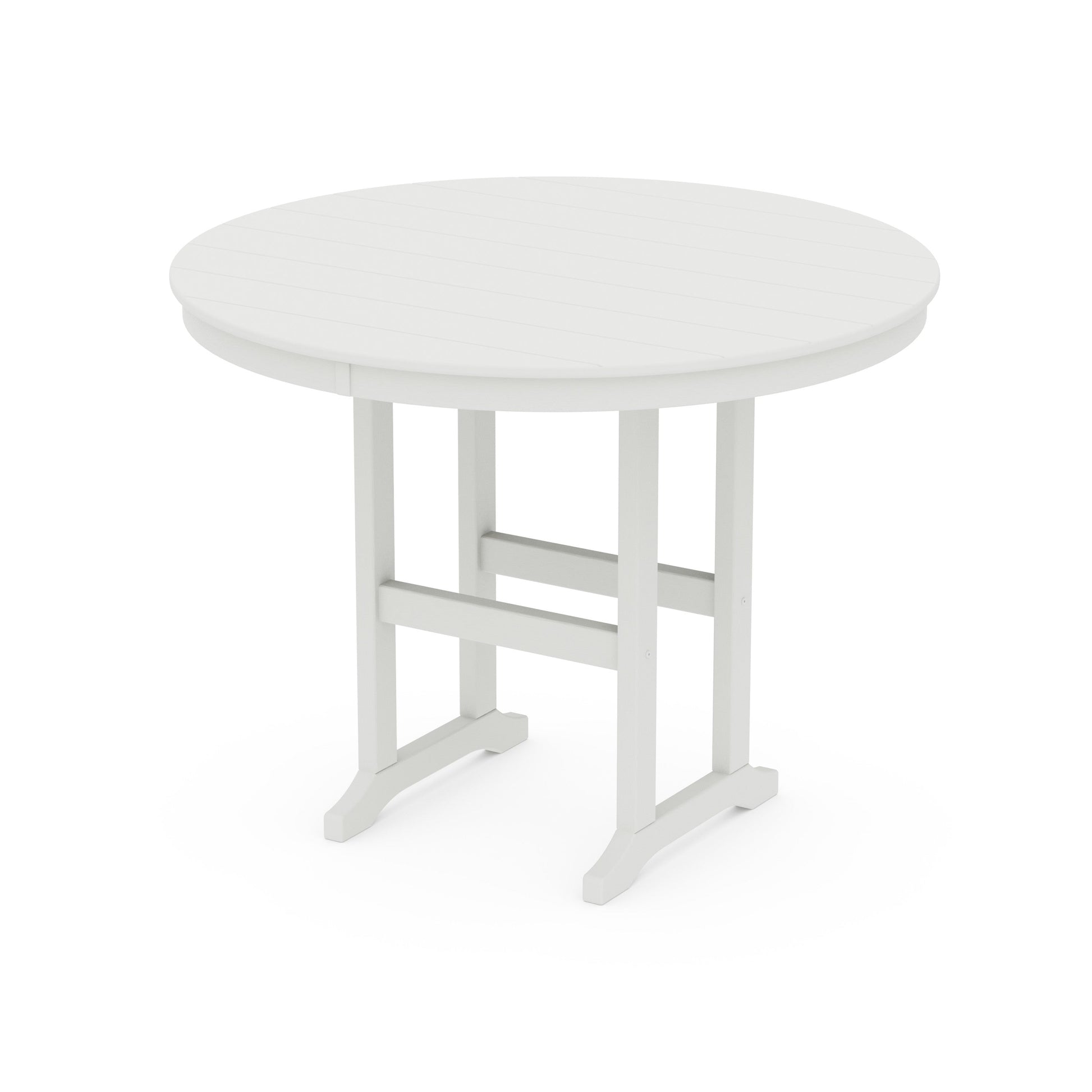 POLYWOOD 48" Round Farmhouse Counter Table — Vintage White