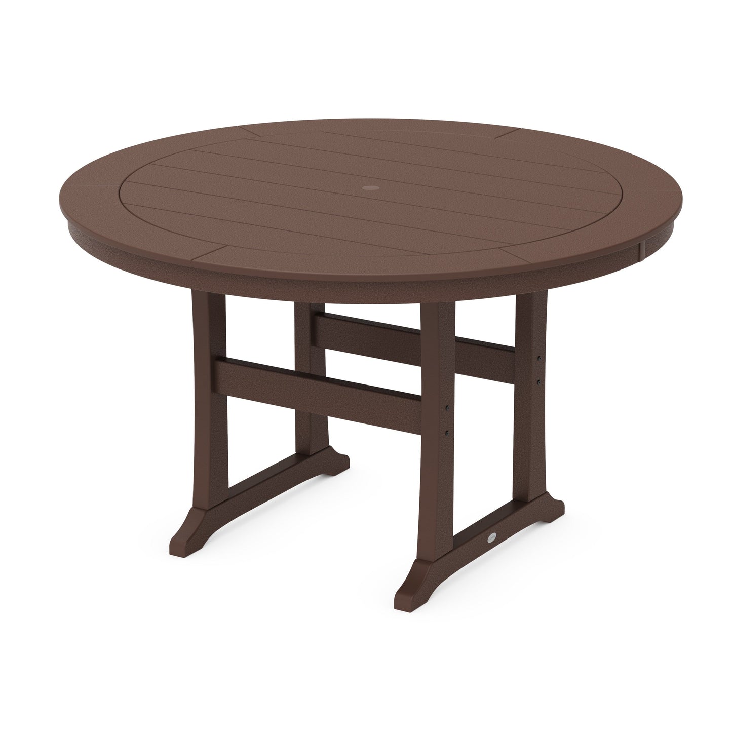 POLYWOOD Nautical Trestle 60" Round Counter Table — Mahogany