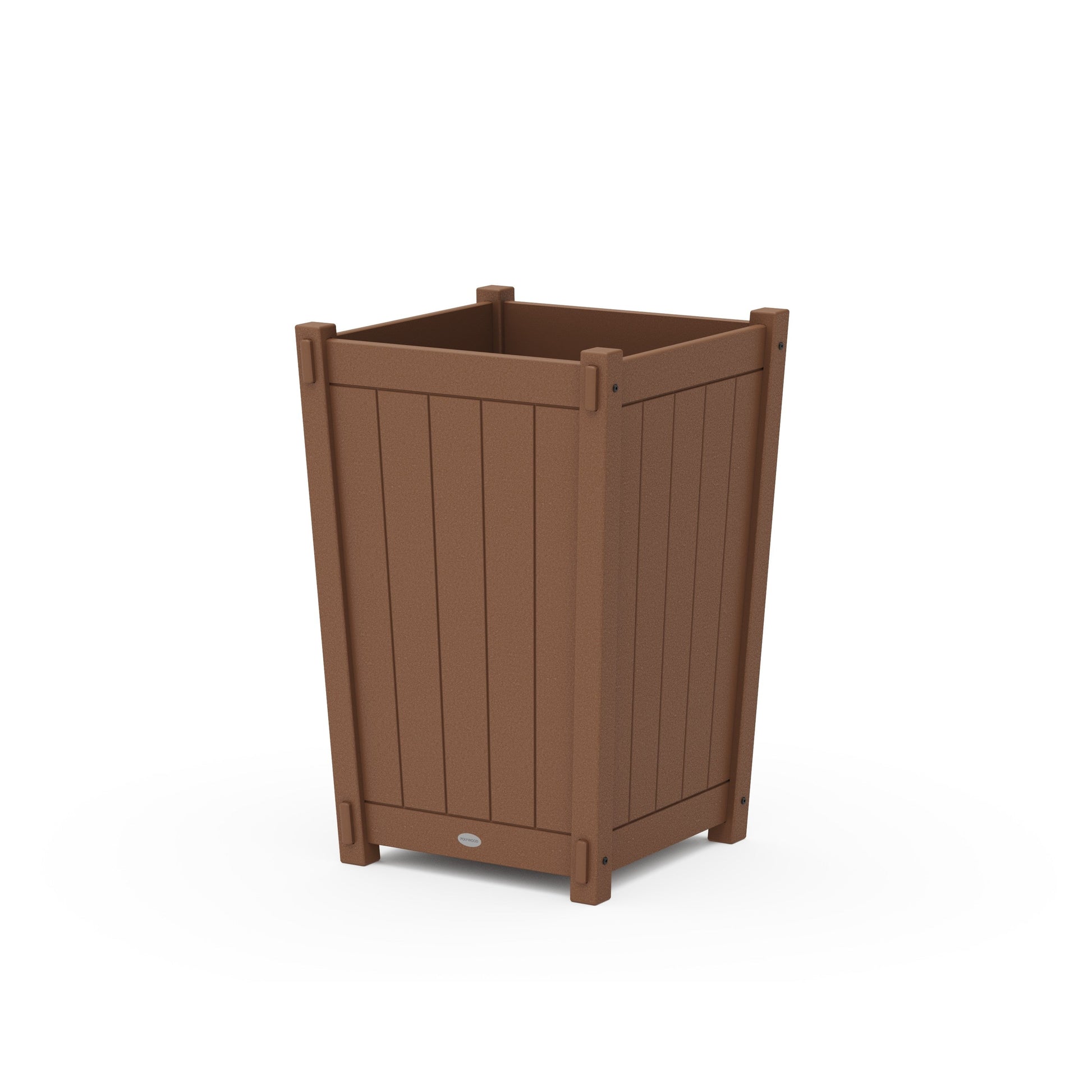 POLYWOOD Vineyard Large Tapered Square Planter Box — Teak