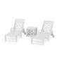 POLYWOOD Chinoiserie 3-Piece Chaise Set — White