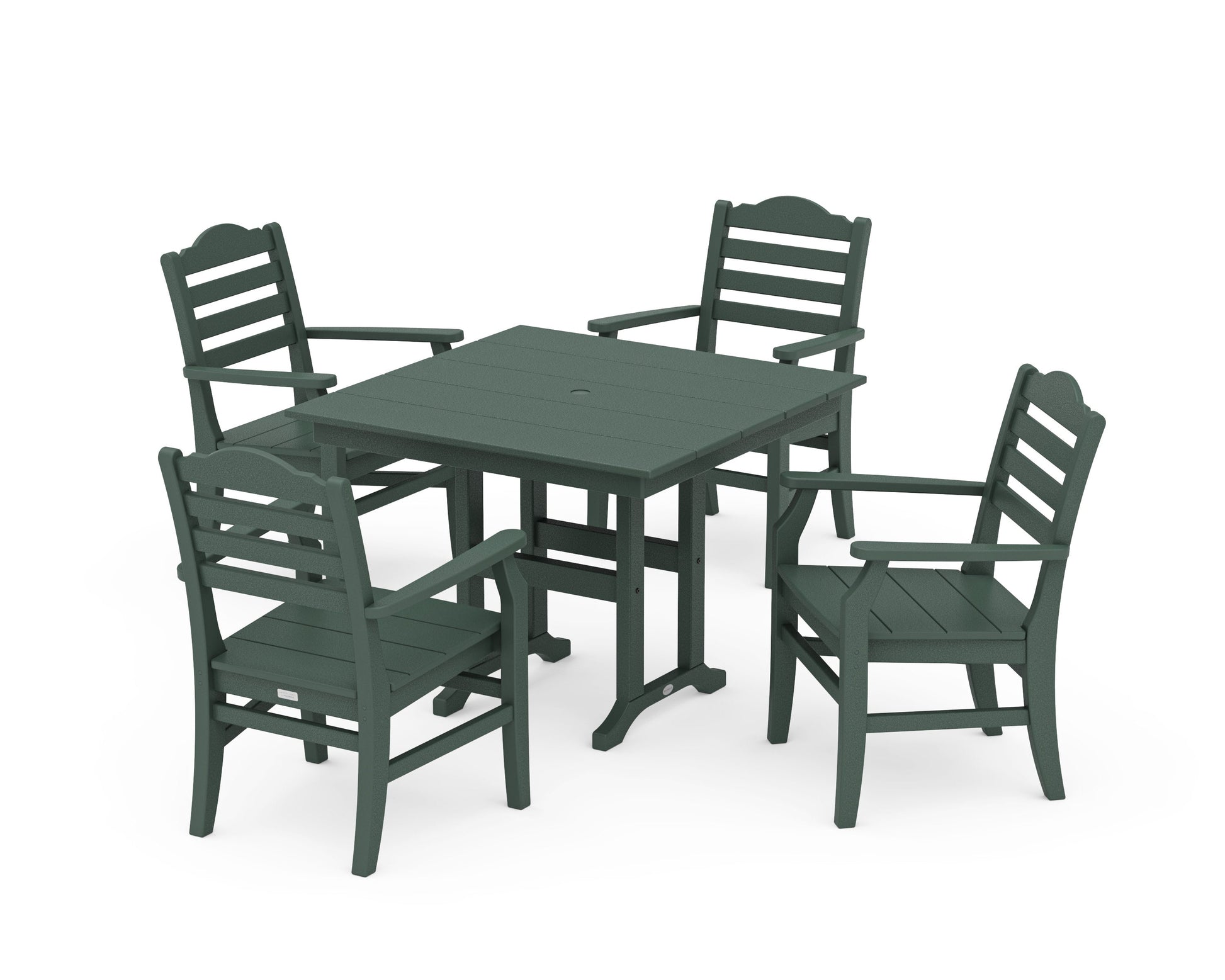 POLYWOOD Savannah 5-Piece Farmhouse Dining Set — Green