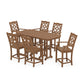 POLYWOOD Chinoiserie Arm Chair 7-Piece Counter Set — Teak