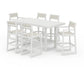 POLYWOOD EDGE Sling 7-Piece Bar Table Set — Vintage White / Parchment Sling