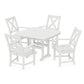 POLYWOOD Braxton 5-Piece Dining Set with Trestle Legs — White