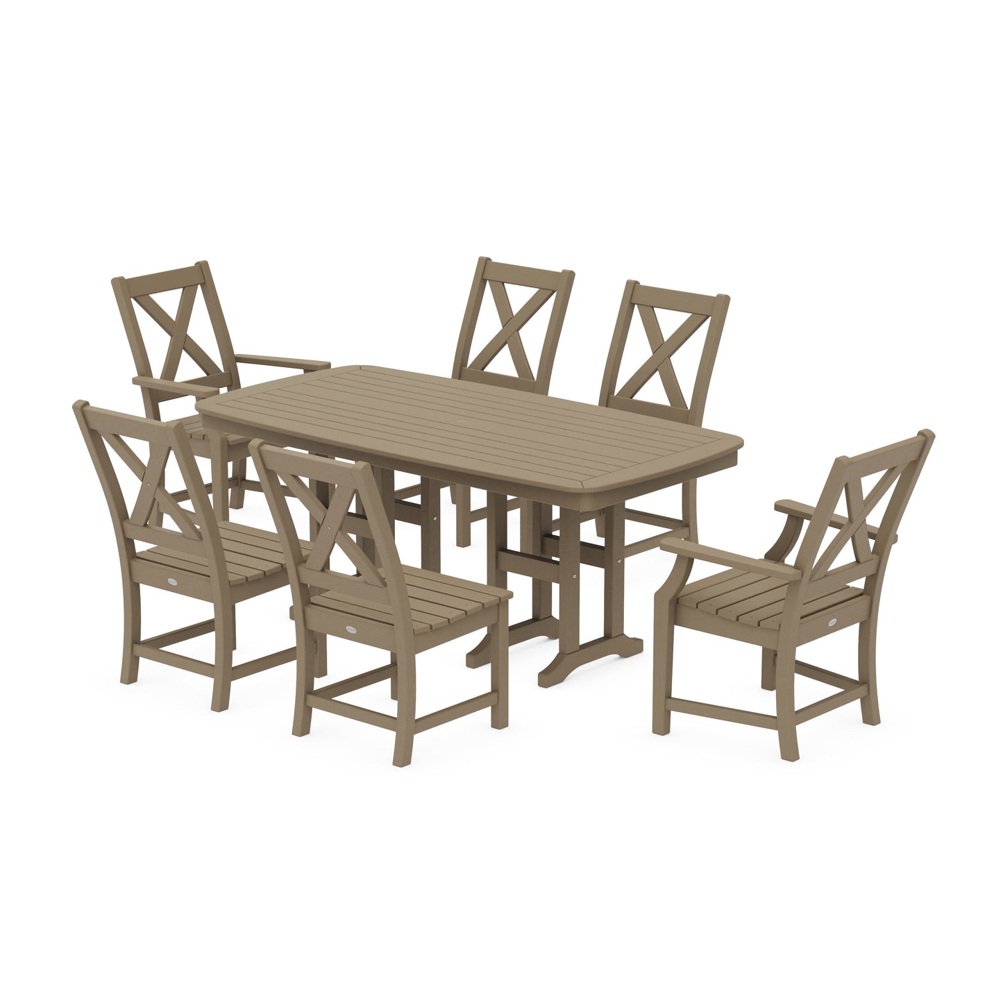 POLYWOOD Braxton 7-Piece Dining Set — Vintage Sahara