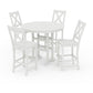 POLYWOOD Braxton 5-Piece Nautical Trestle Arm Chair Bar Set — Vintage White