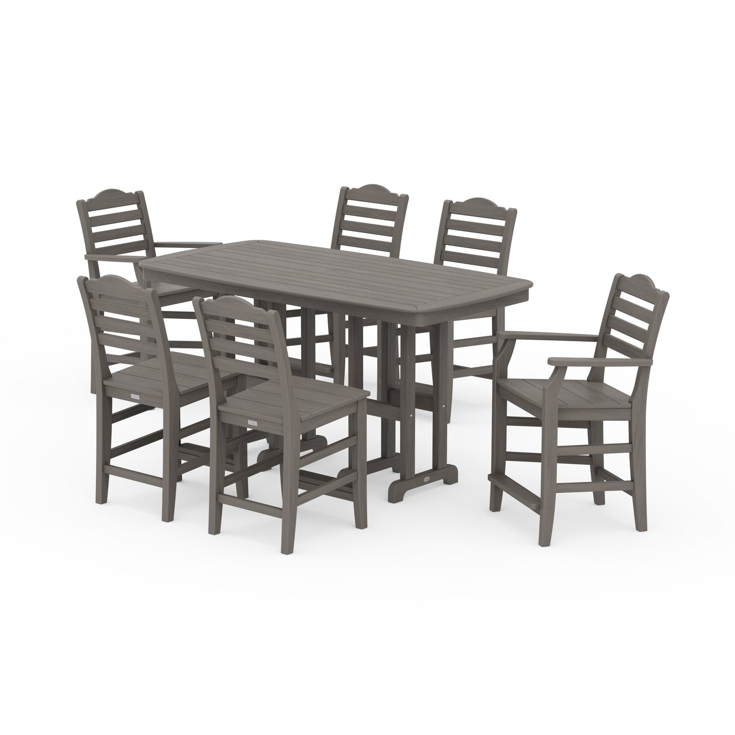 POLYWOOD Savannah 7-Piece Counter Set — Driftwood