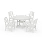 POLYWOOD Savannah 5-Piece Round Dining Set with Trestle Legs — Vintage White