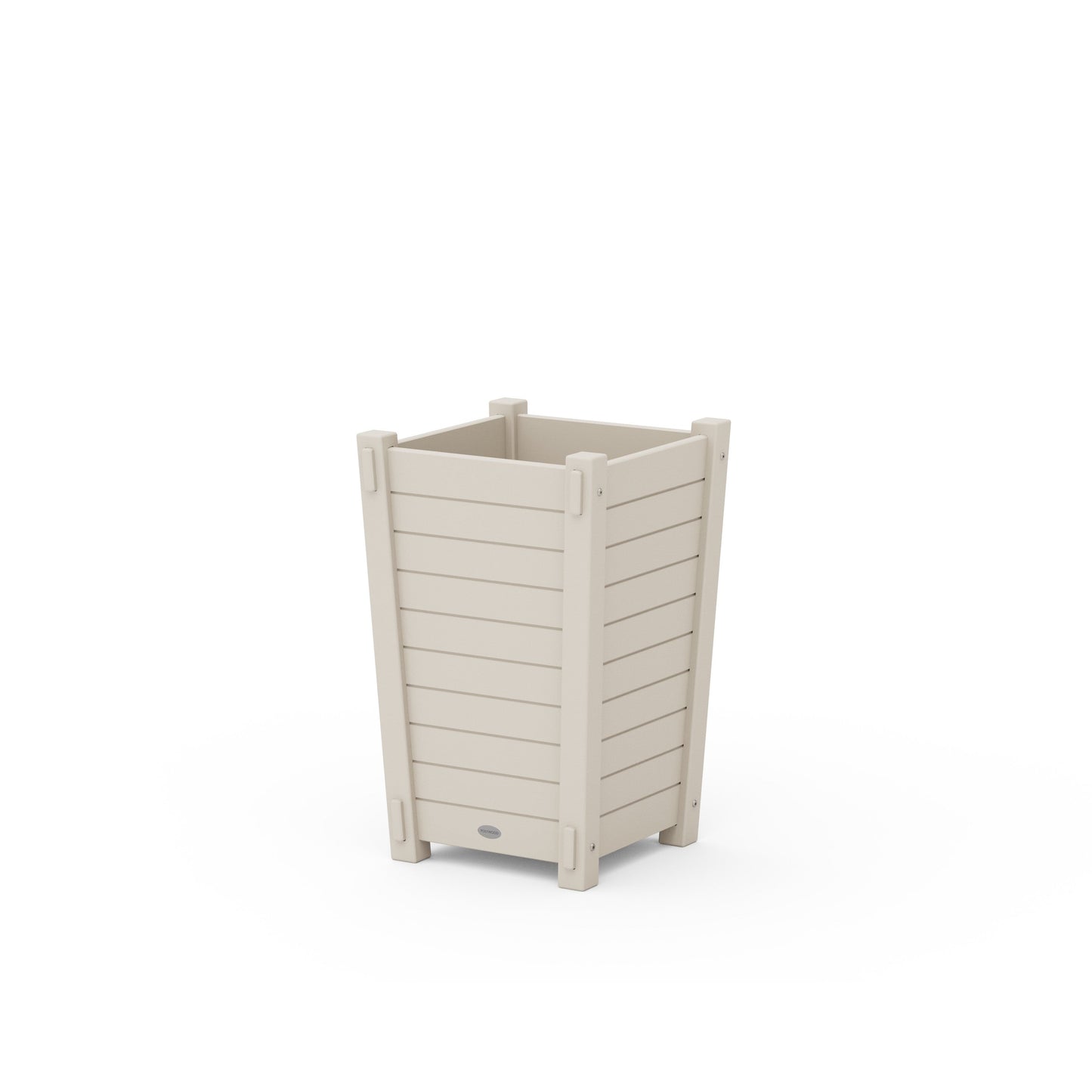 POLYWOOD Nautical Tapered Square Short Planter Box — Sand